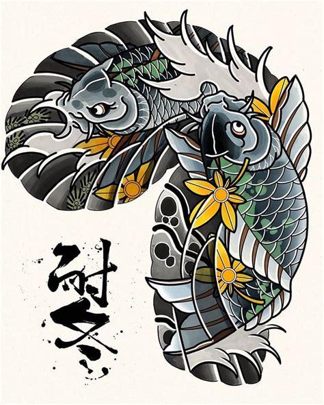 雙鯉魚刺青意思|【刺青鯉魚意思】刺青鯉魚意思大公開！傳統紋身圖案。